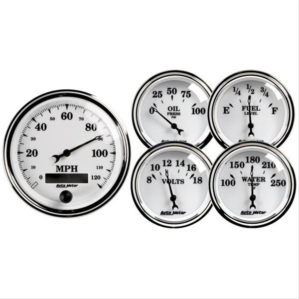 AutoMeter Old Tyme White II Analog Gauge Kits 1200