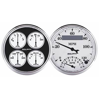 AutoMeter Old Tyme White II Analog Gauge Kits 1203