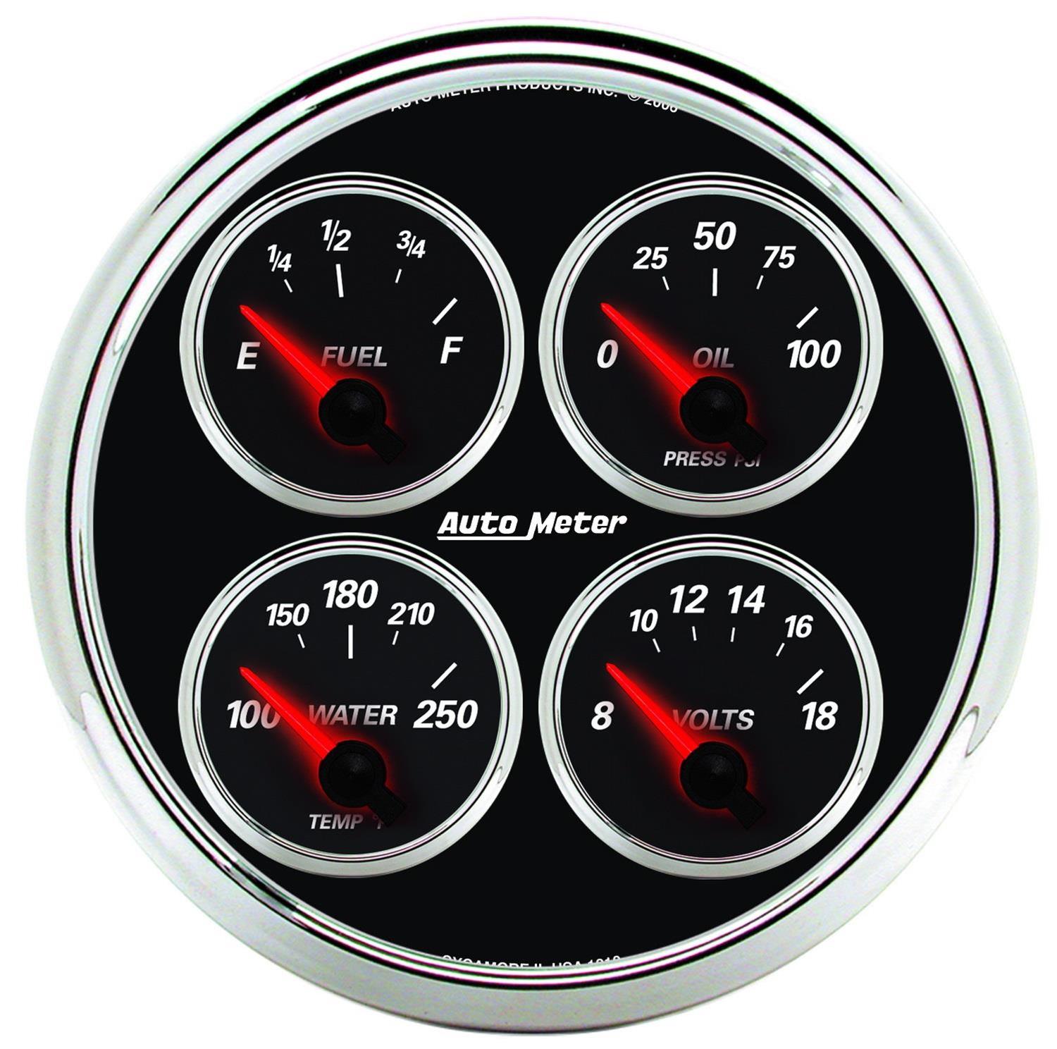 AutoMeter Designer Black II Analog Gauge Kits 1211