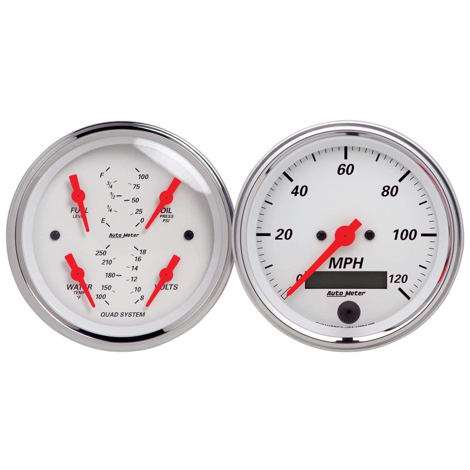 AutoMeter Arctic White Analog Gauge Kits 1308