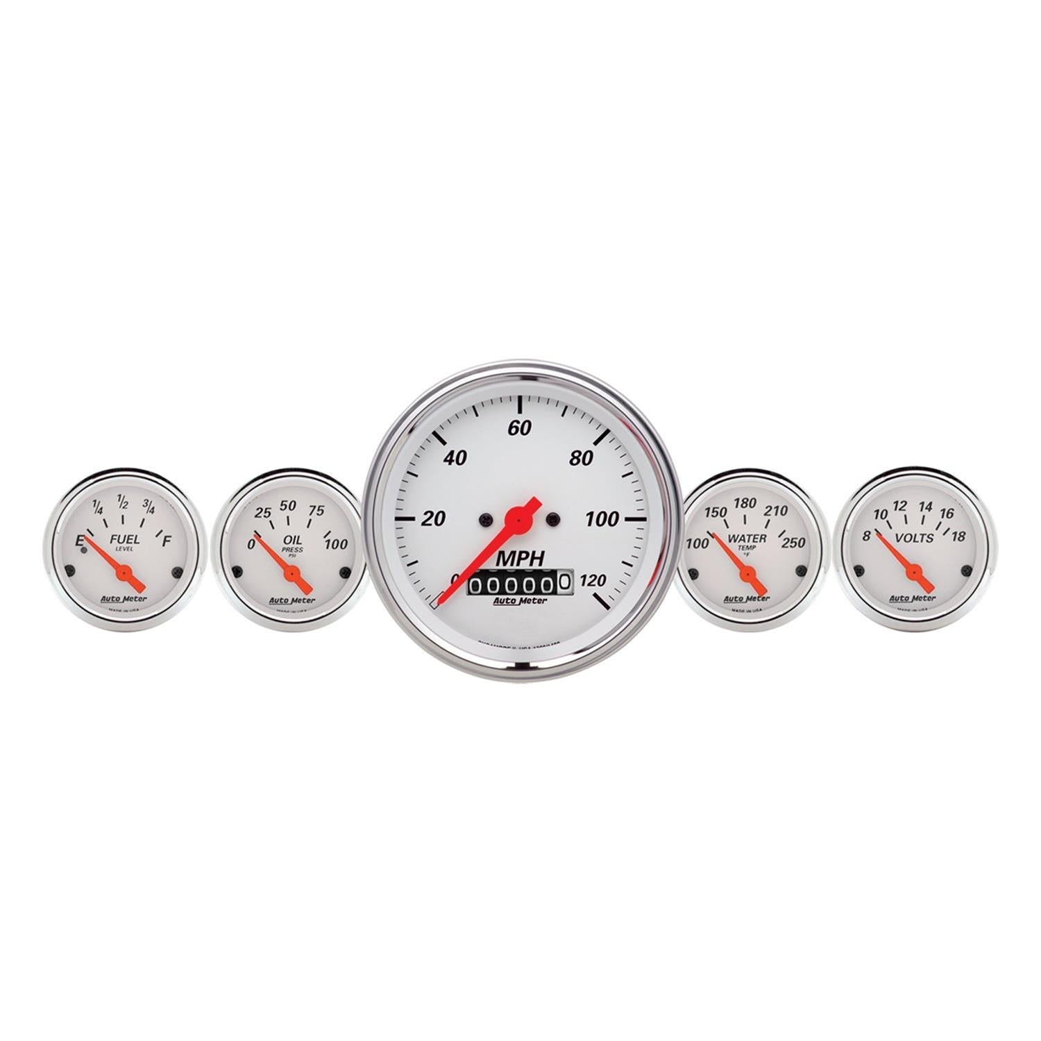 AutoMeter Arctic White Analog Gauge Kits 1340