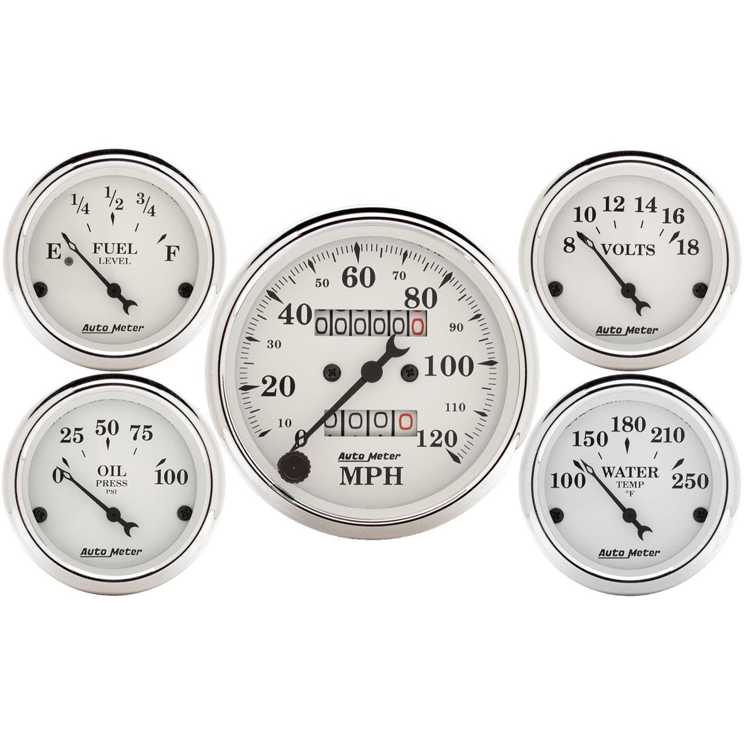 AutoMeter Old Tyme White Series Analog Gauge Kits 1601