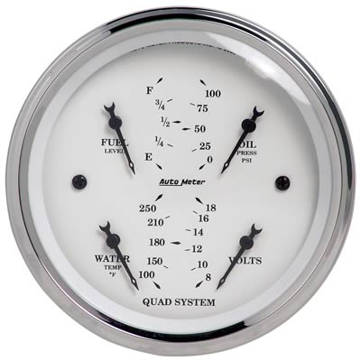AutoMeter Old Tyme White Series Analog Gauge Kits 1612