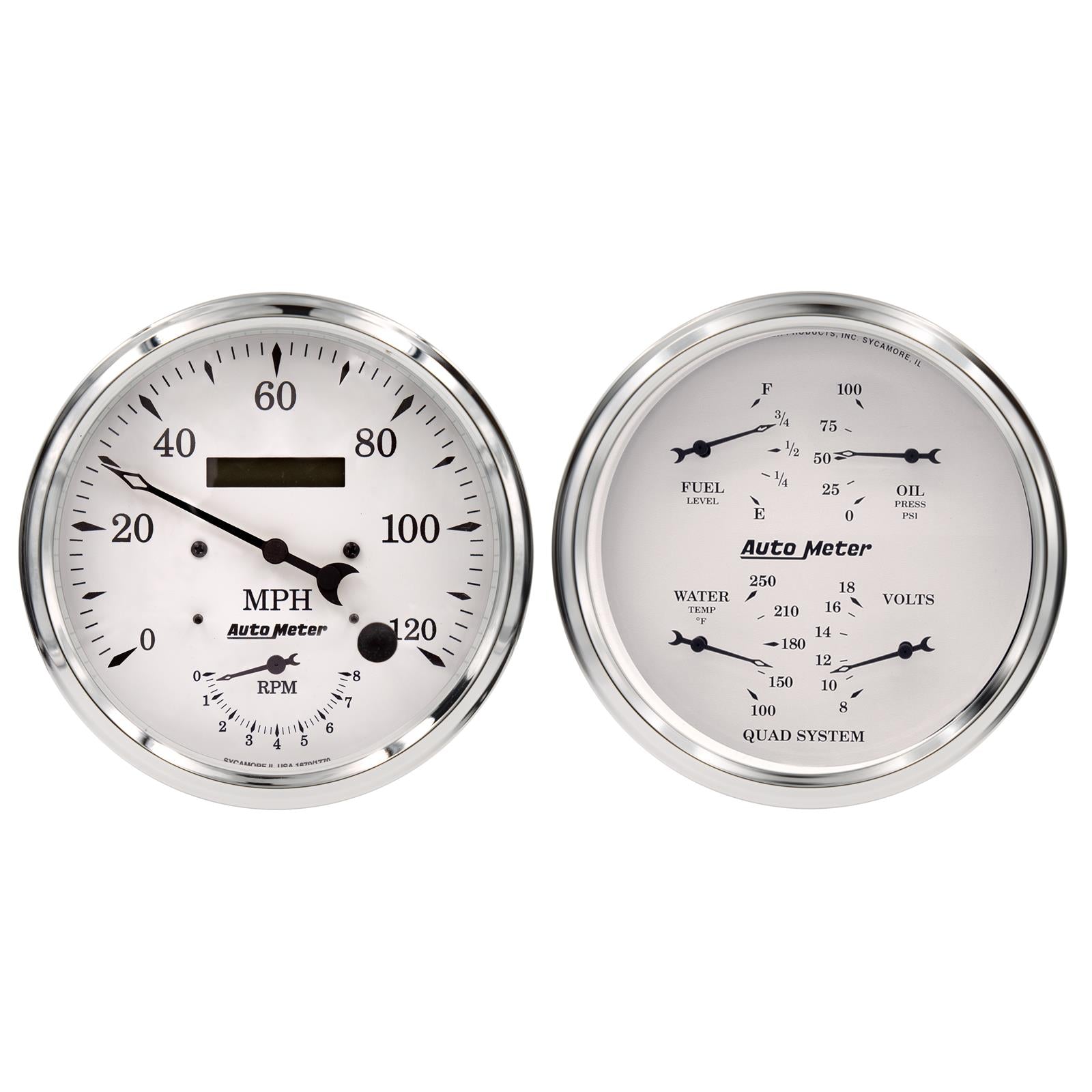 AutoMeter Old Tyme White Series Analog Gauge Kits 1652