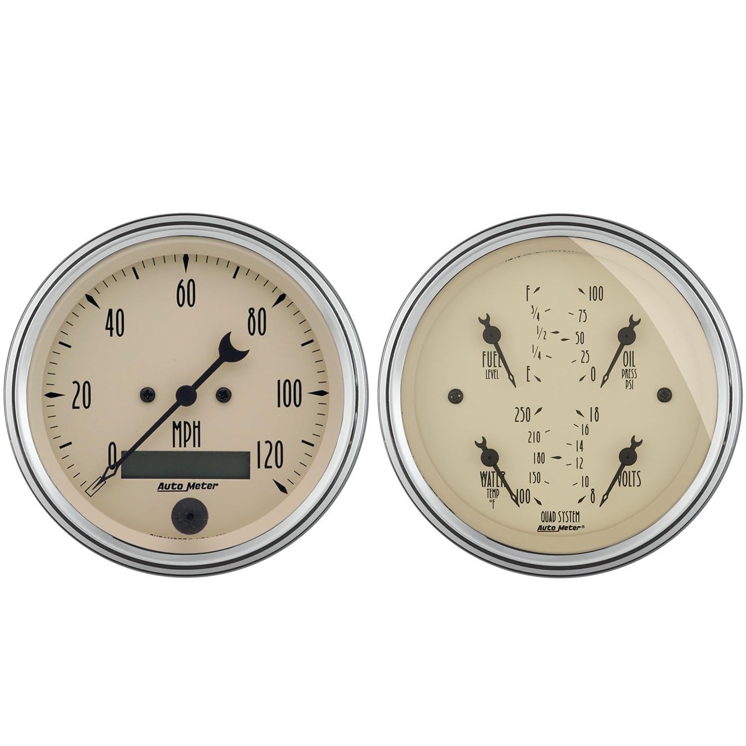 AutoMeter Antique Beige Analog Gauge Kits 1800