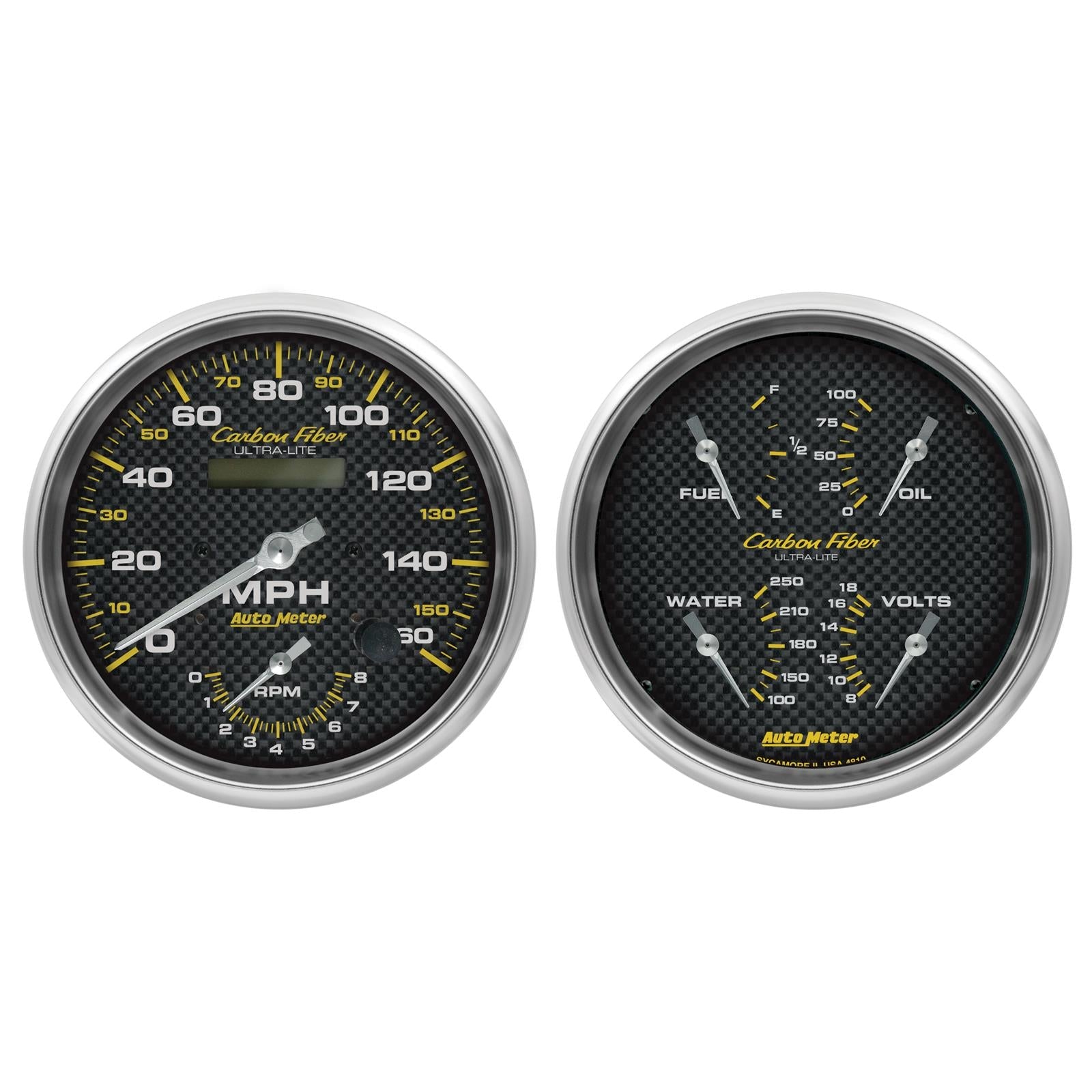 AutoMeter Carbon Fiber Analog Gauge Kits 4805
