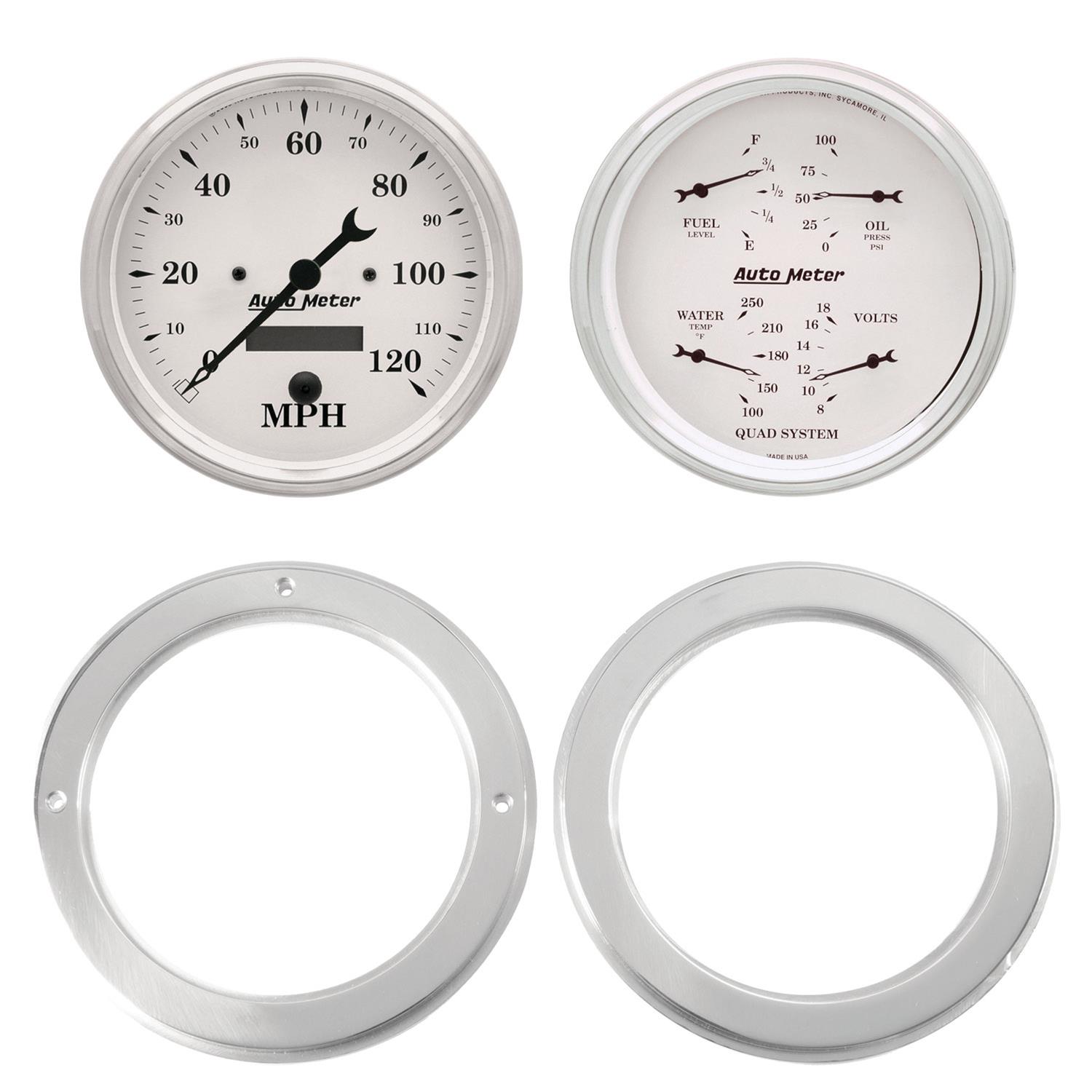 AutoMeter Old Tyme White Series Instrument Clusters 7037-08