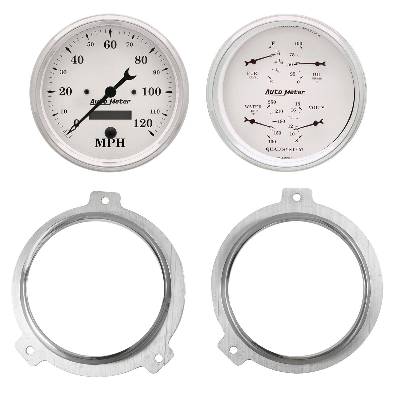 AutoMeter Old Tyme White Series Instrument Clusters 7038-08