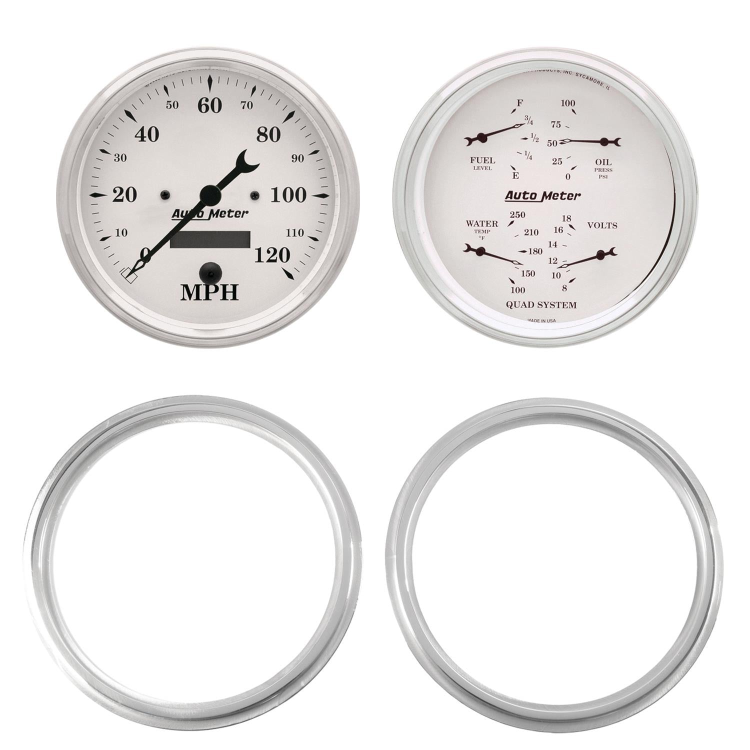 AutoMeter Old Tyme White Series Instrument Clusters 7039-08