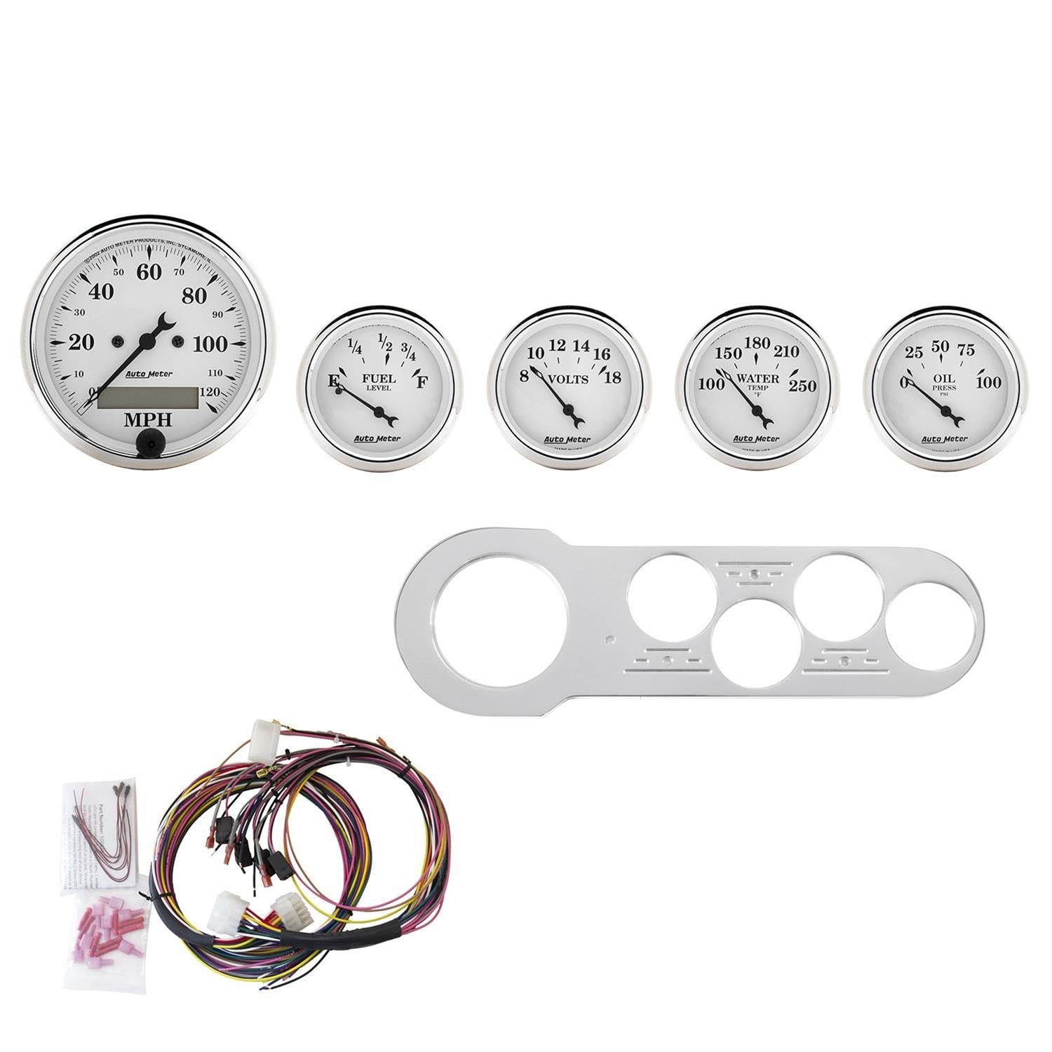 AutoMeter Old Tyme White Series Instrument Clusters 7042-OTW