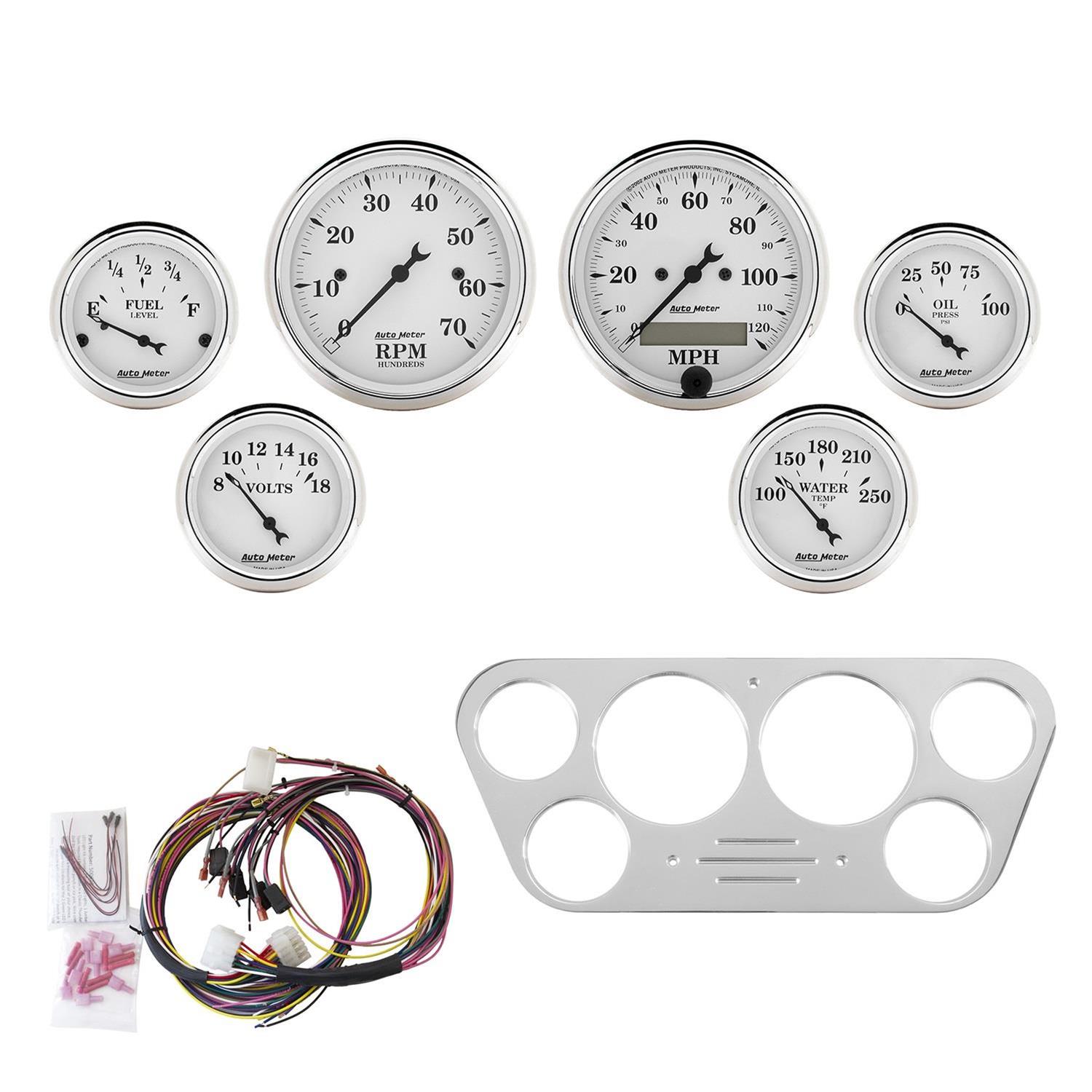 AutoMeter Old Tyme White Series Instrument Clusters 7048-OTW