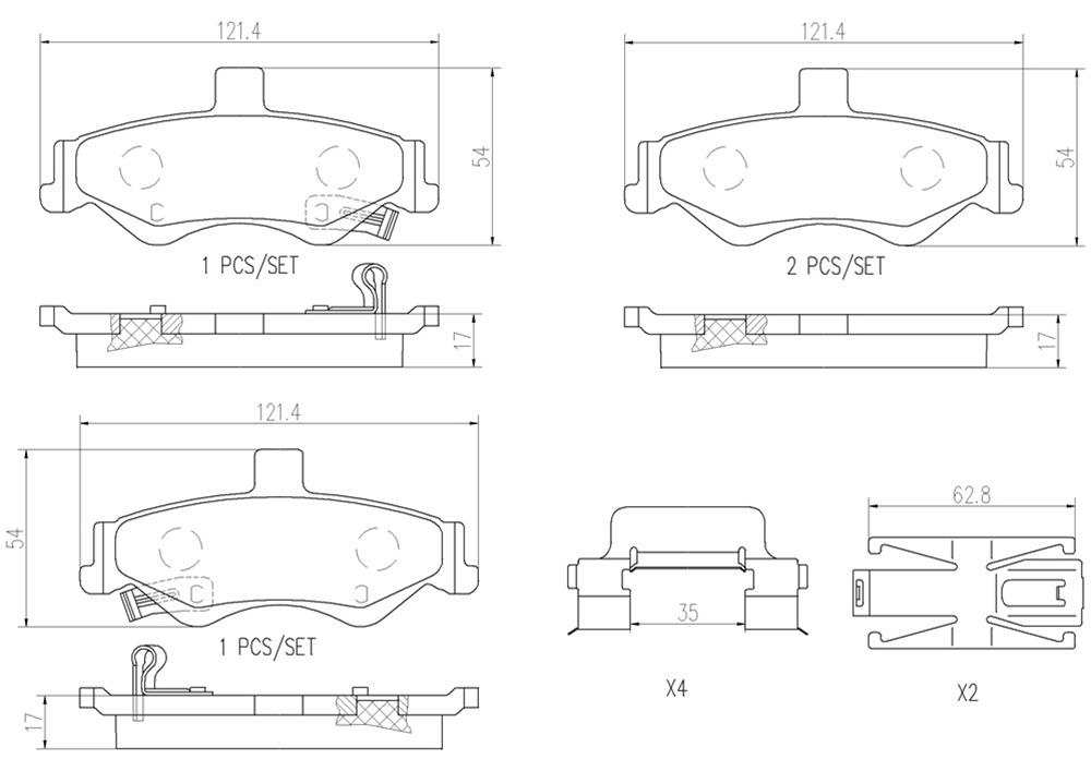Brembo NAO Ceramic Brake Pads P10025N