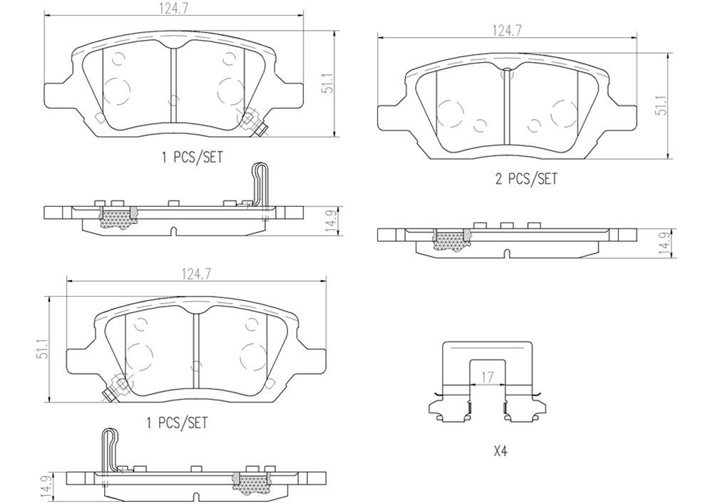 Brembo NAO Ceramic Brake Pads P10035N