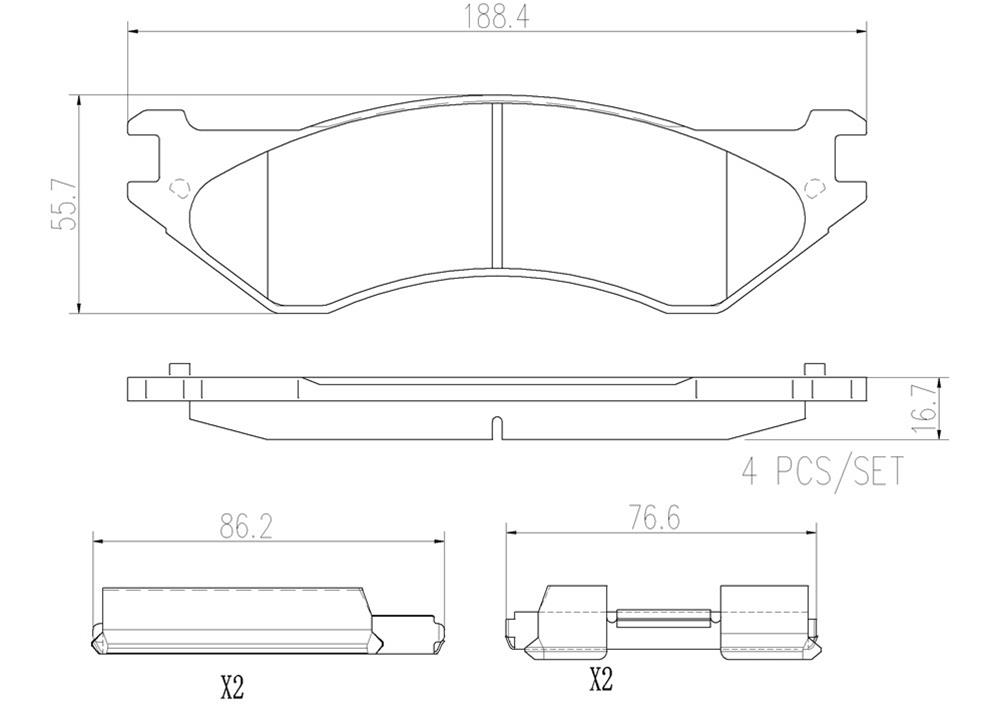Brembo NAO Ceramic Brake Pads P18003N