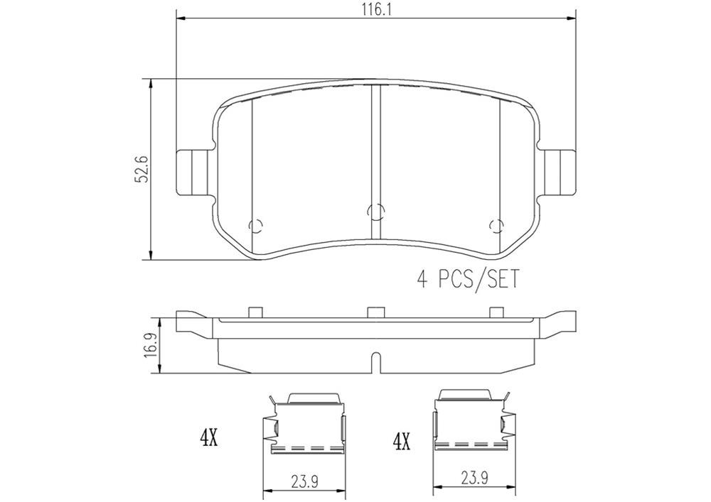 Brembo NAO Ceramic Brake Pads P24080N