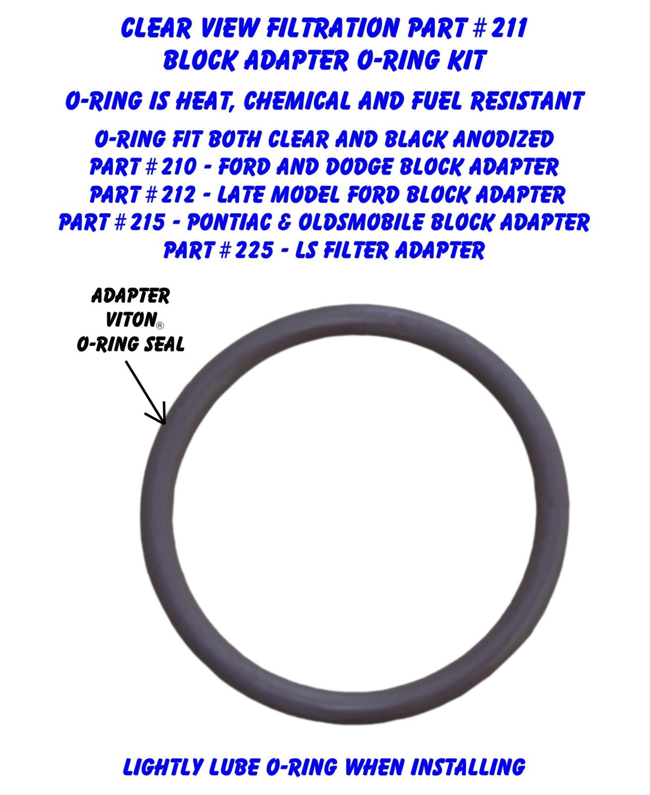 Clear View Filtration O-Rings 211