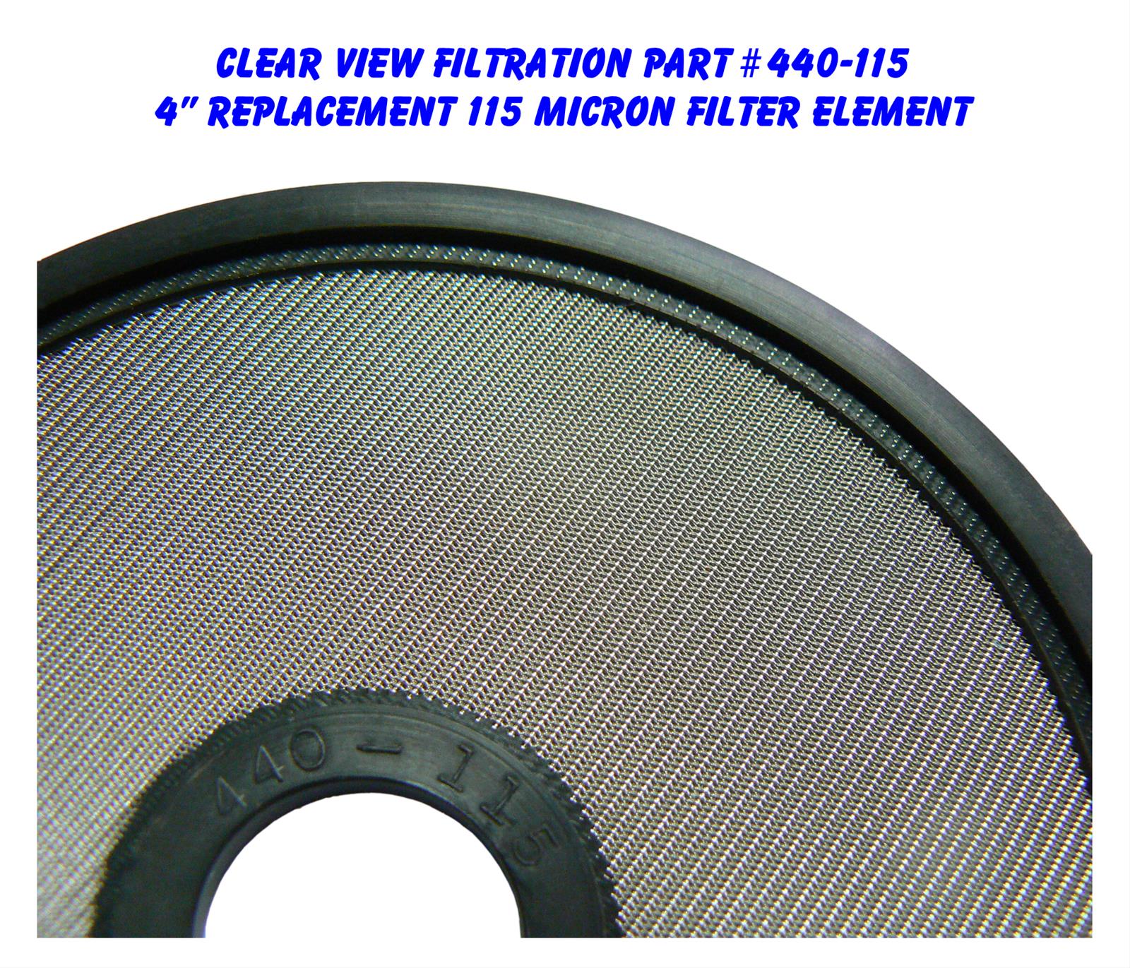 Clear View Filtration See Through Oil Filter Elements 440-115