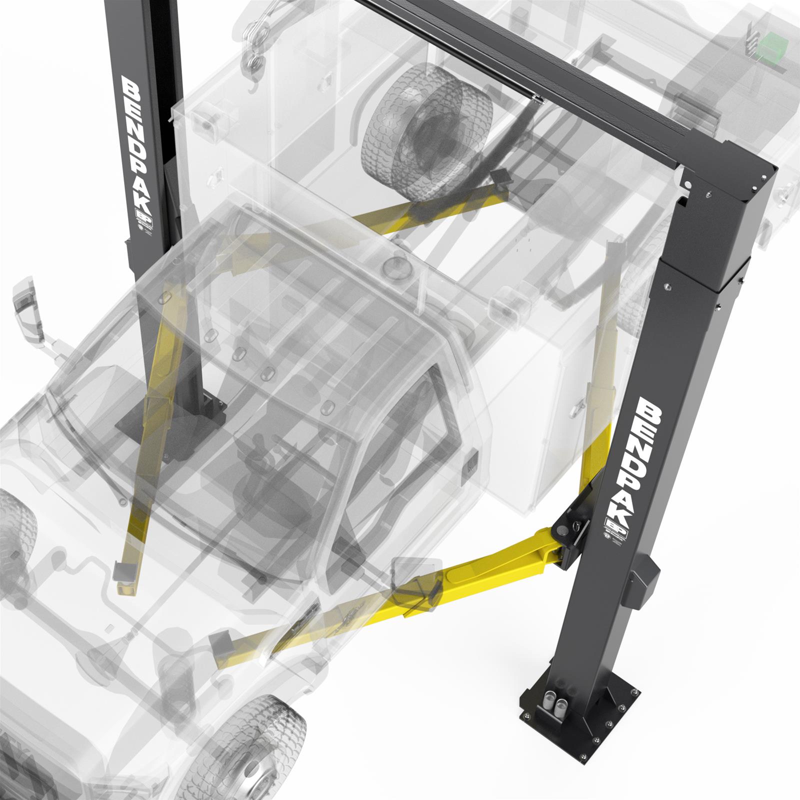 BendPak XPR-12CL-LTA Clear Floor Long-Reach Telescoping 2-Post Lifts 5175258