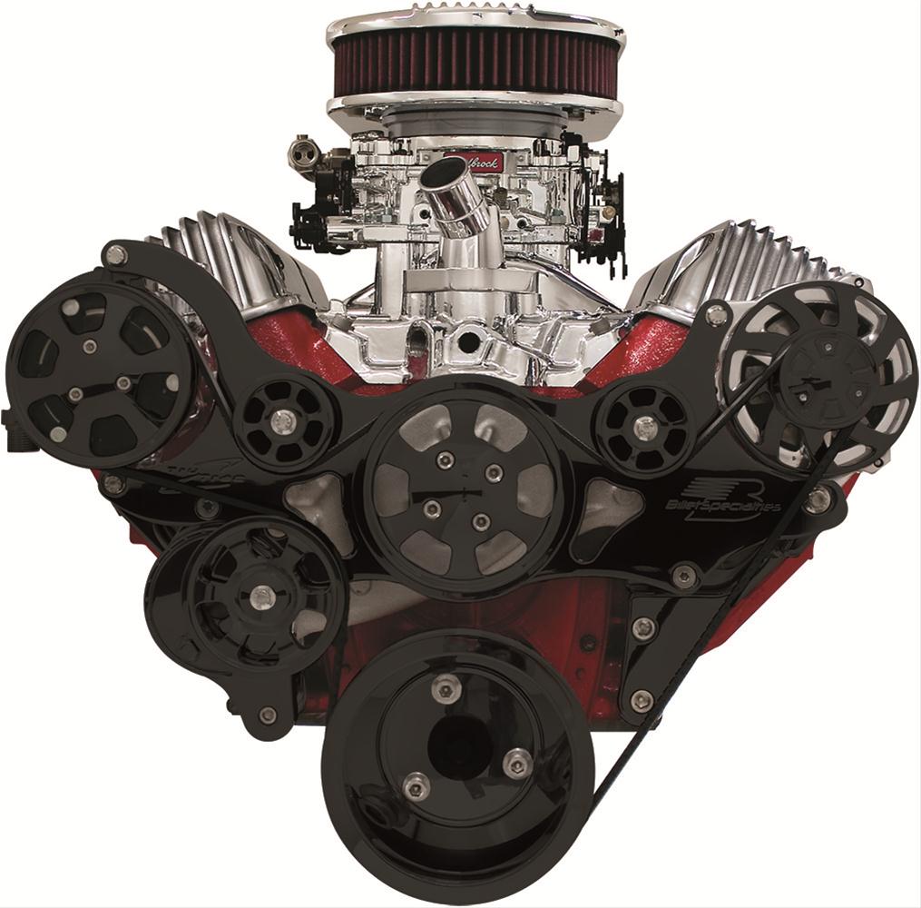 Billet Specialties Tru Trac Serpentine Systems with A/C BLK14420