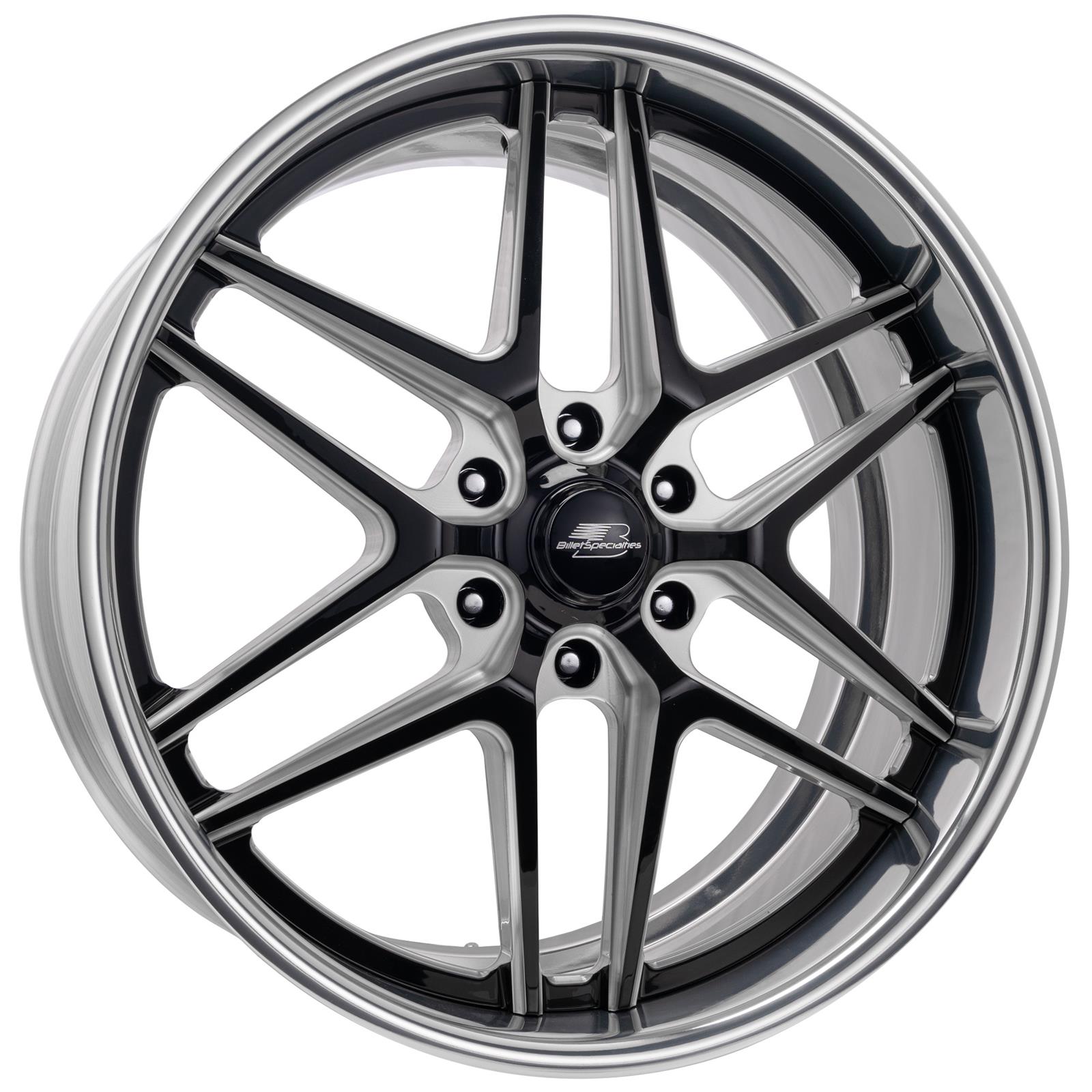 Billet Specialties TEC 6 Black Machined Wheels with Polished Lip TS06BC221X8365