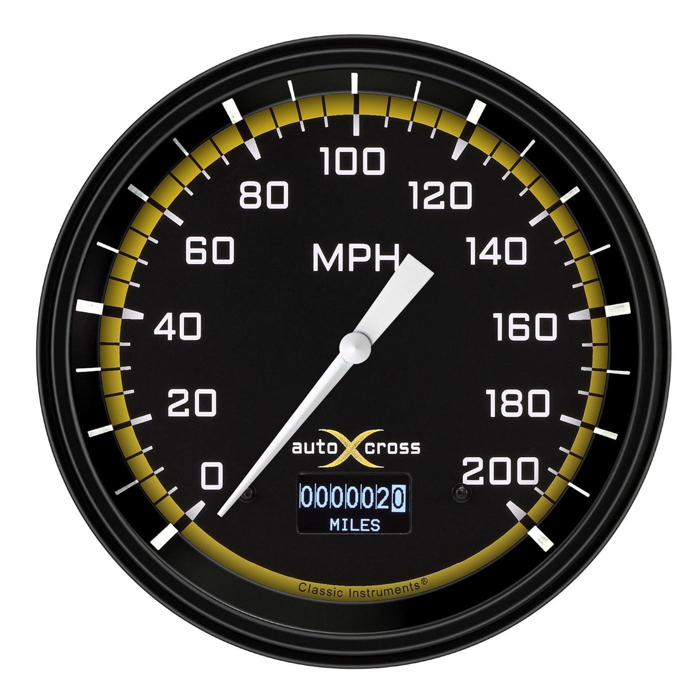 Classic Instruments Auto Cross Yellow Series Speedometers AX56DYBLF