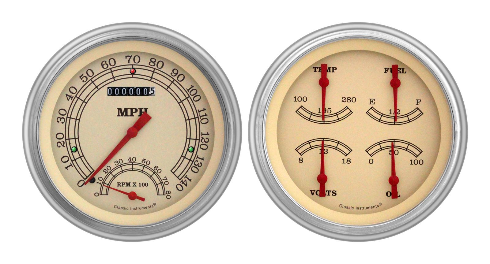 Classic Instruments 1951-53 Chevy Package Gauge Sets CH51VT62