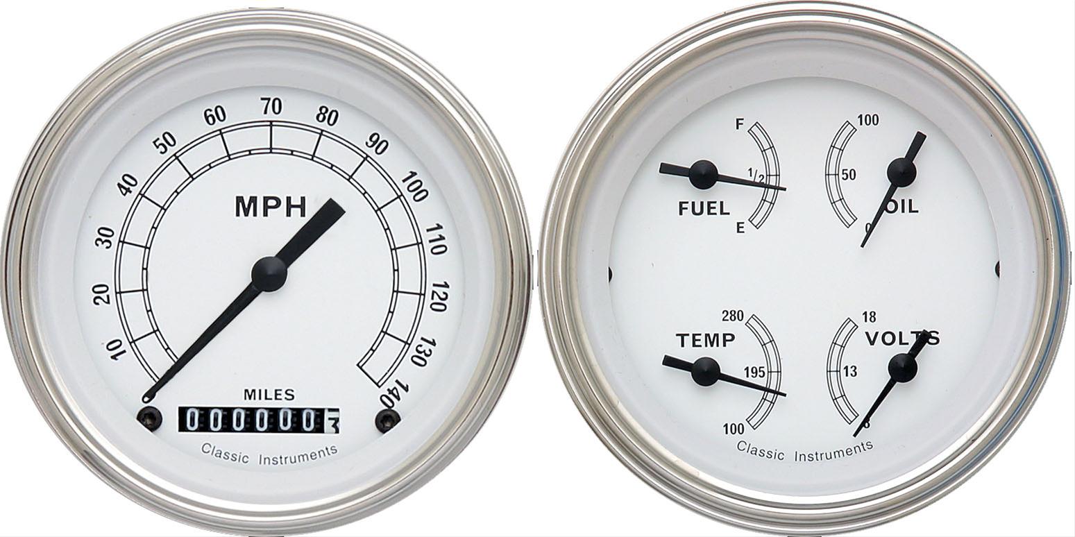 Classic Instruments Classic White Series Gauge Sets CW02SLF