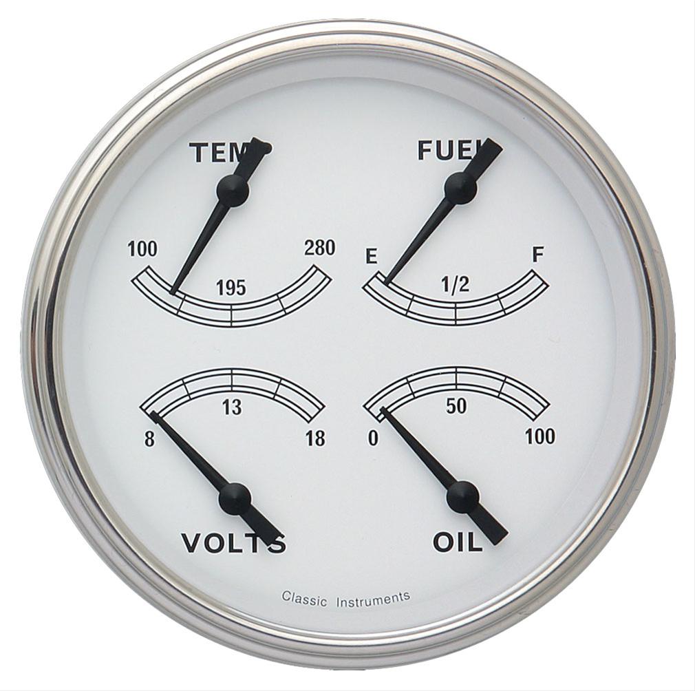 Classic Instruments Classic White Series Gauge Sets CW75SLC