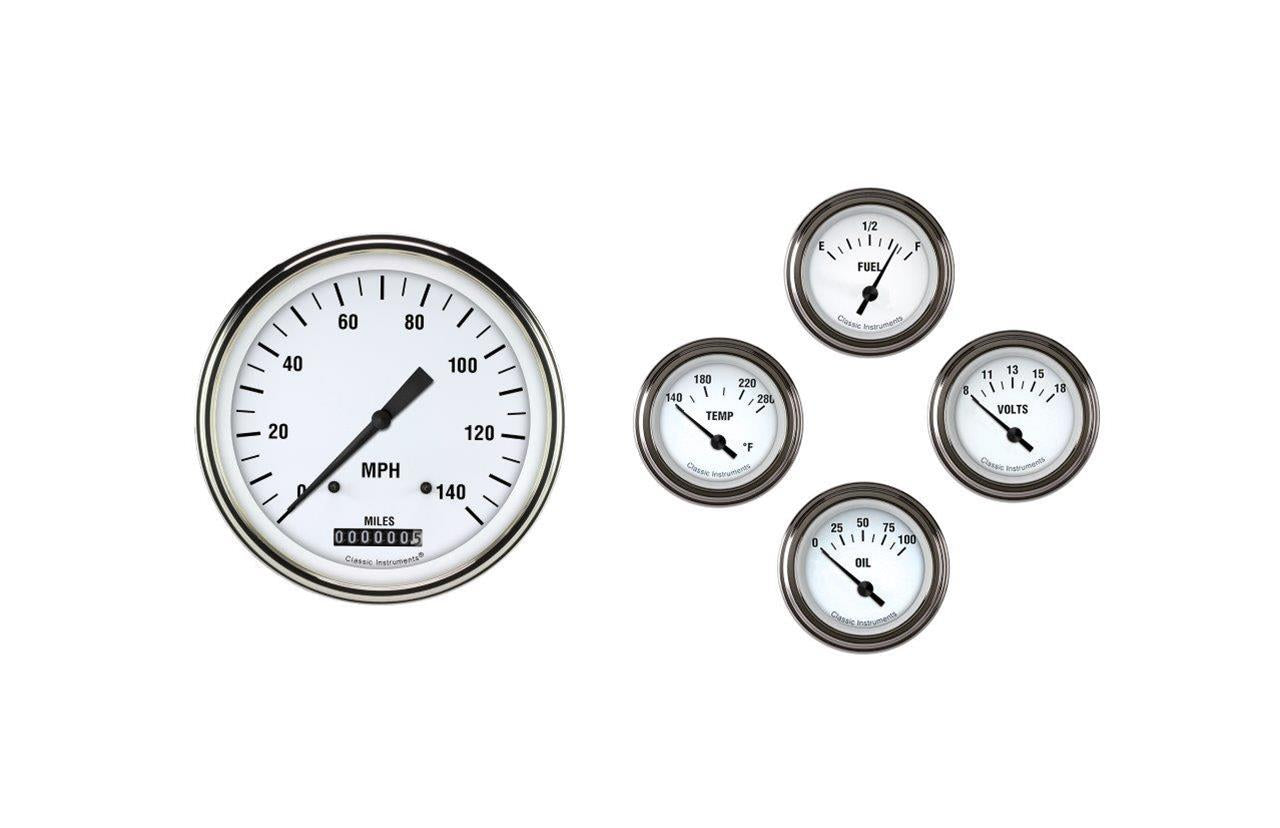 Classic Instruments 1961-66 Ford E-Series White Hot Gauge Sets FV61WH54