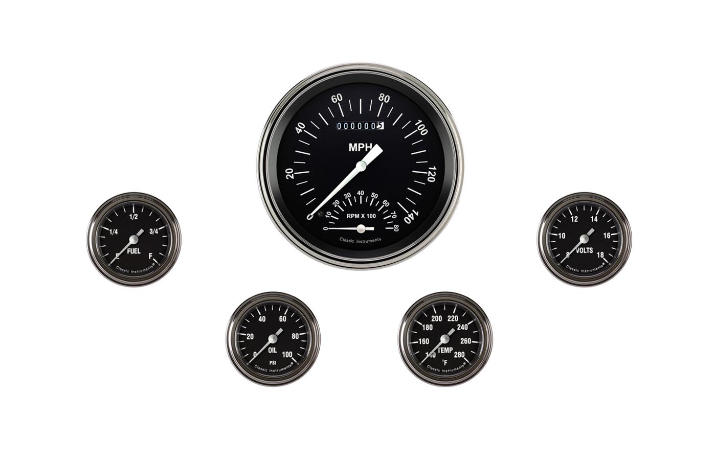 Classic Instruments Hot Rod Series Gauge Sets HR165SLF