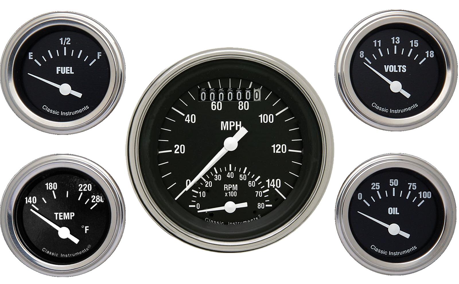 Classic Instruments Hot Rod Series Gauge Sets HR35SLC