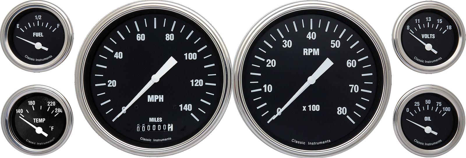 Classic Instruments Hot Rod Series Gauge Sets HR51SLF