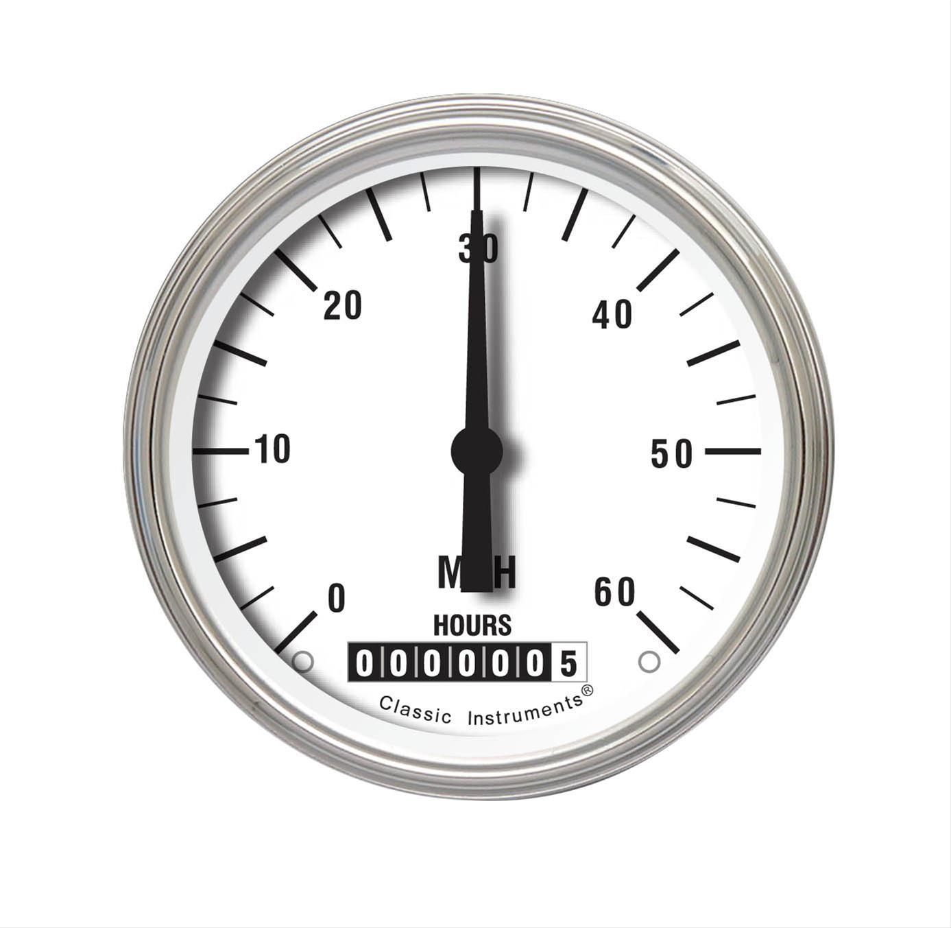 Classic Instruments White Hot Series Speedometers LSWH