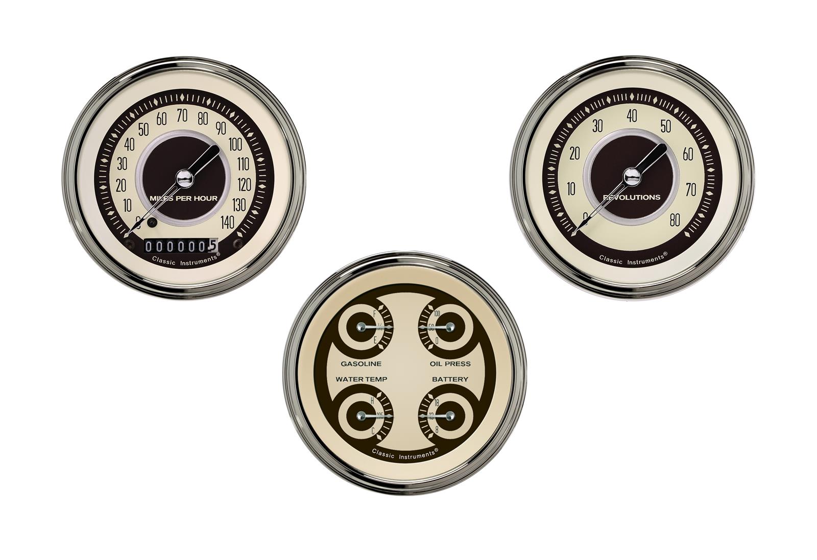 Classic Instruments Nostalgia VT Series Gauge Sets NT03SLC