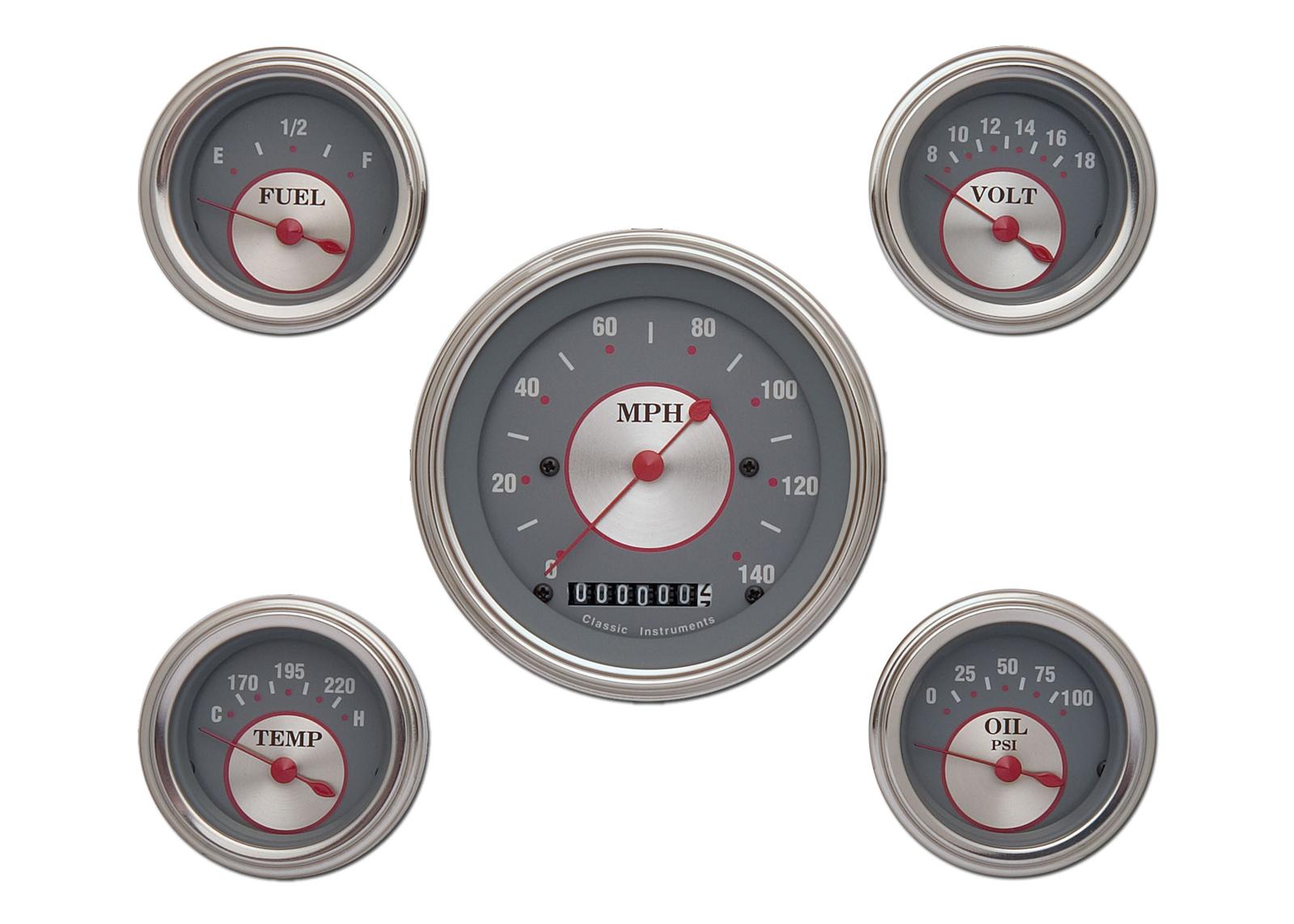 Classic Instruments Silver Series Gauge Sets SS00SLF