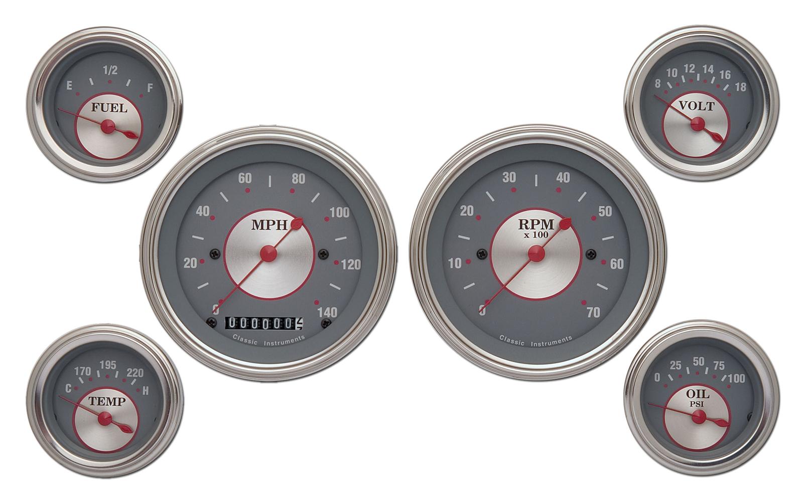 Classic Instruments Silver Series Gauge Sets SS01SLC