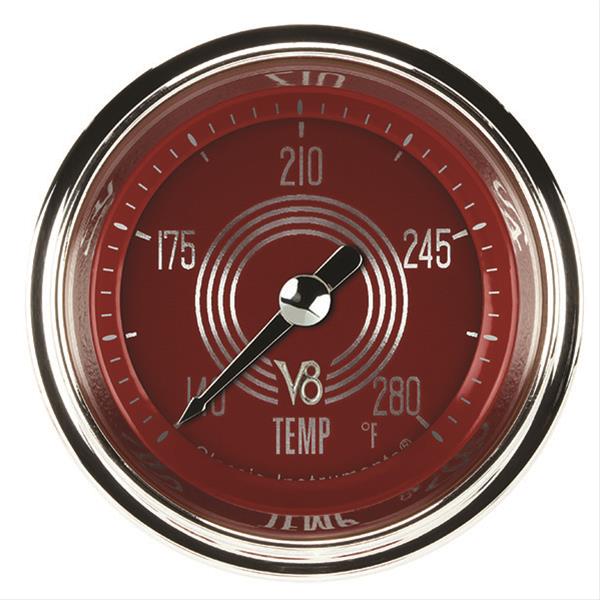 Classic Instruments V8 Red Steelie Series Gauges V8RS126SHC-08