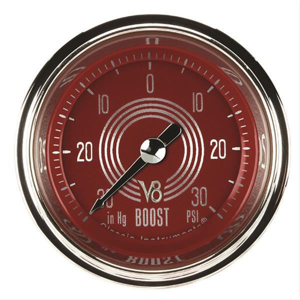 Classic Instruments V8 Red Steelie Series Gauges V8RS141SHC