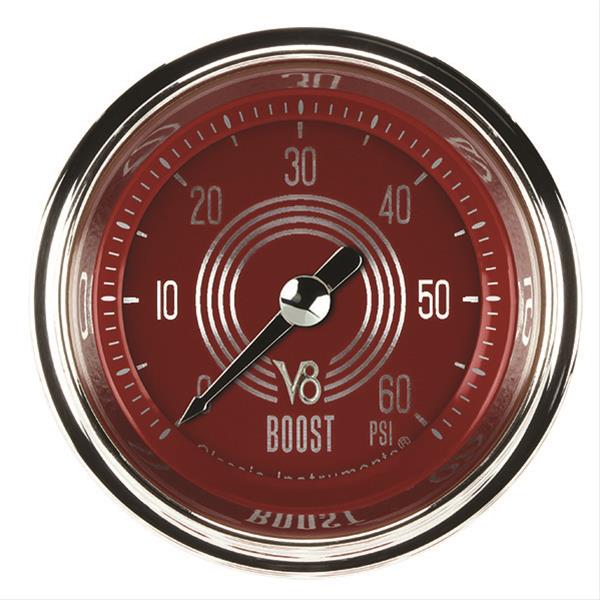 Classic Instruments V8 Red Steelie Series Gauges V8RS143SHC