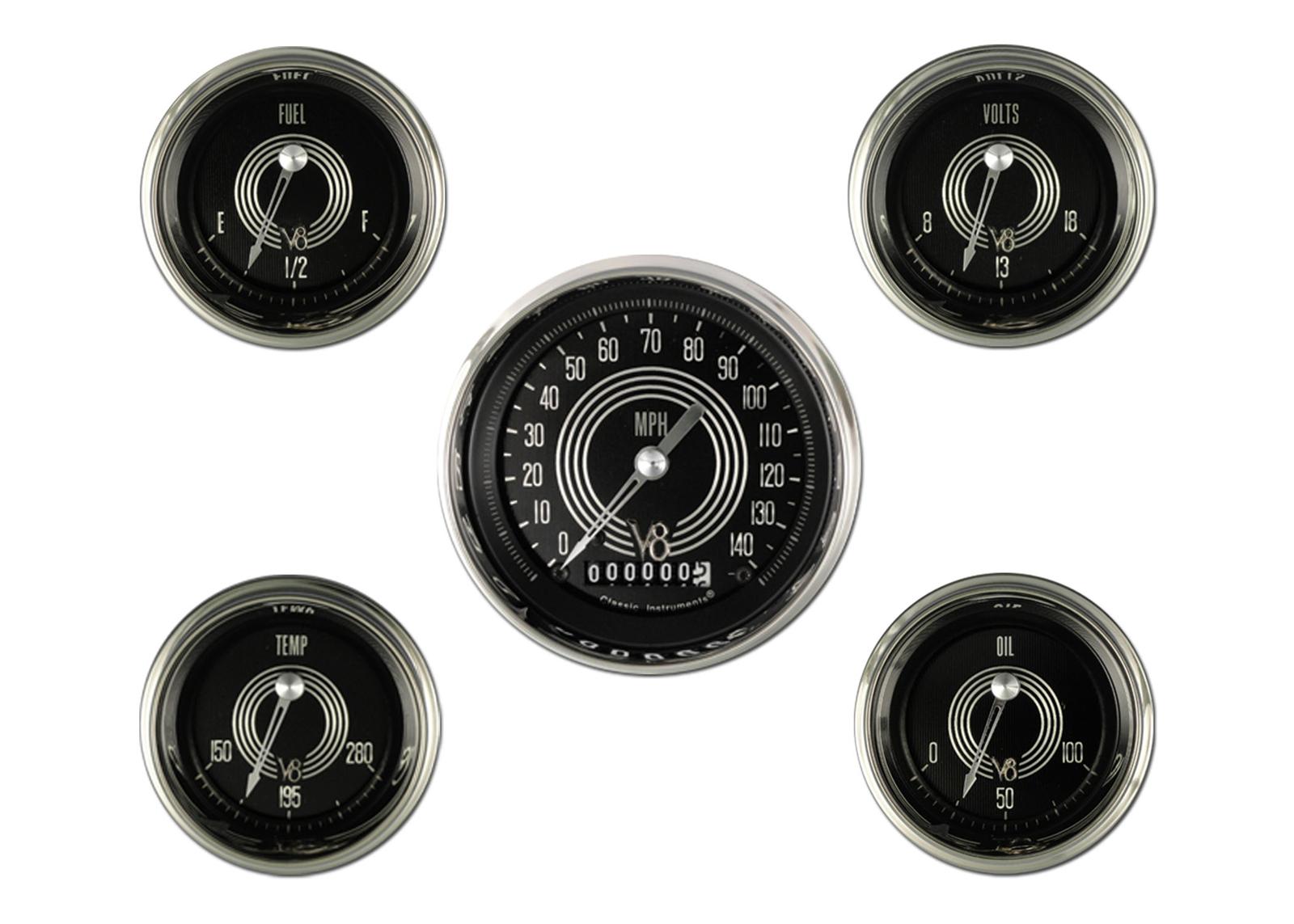 Classic Instruments V8 Speedster Series Gauges V8SR00SHC
