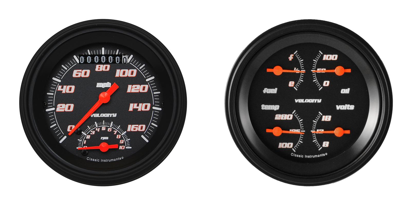 Classic Instruments Velocity Series Gauge Sets VS32BBLF