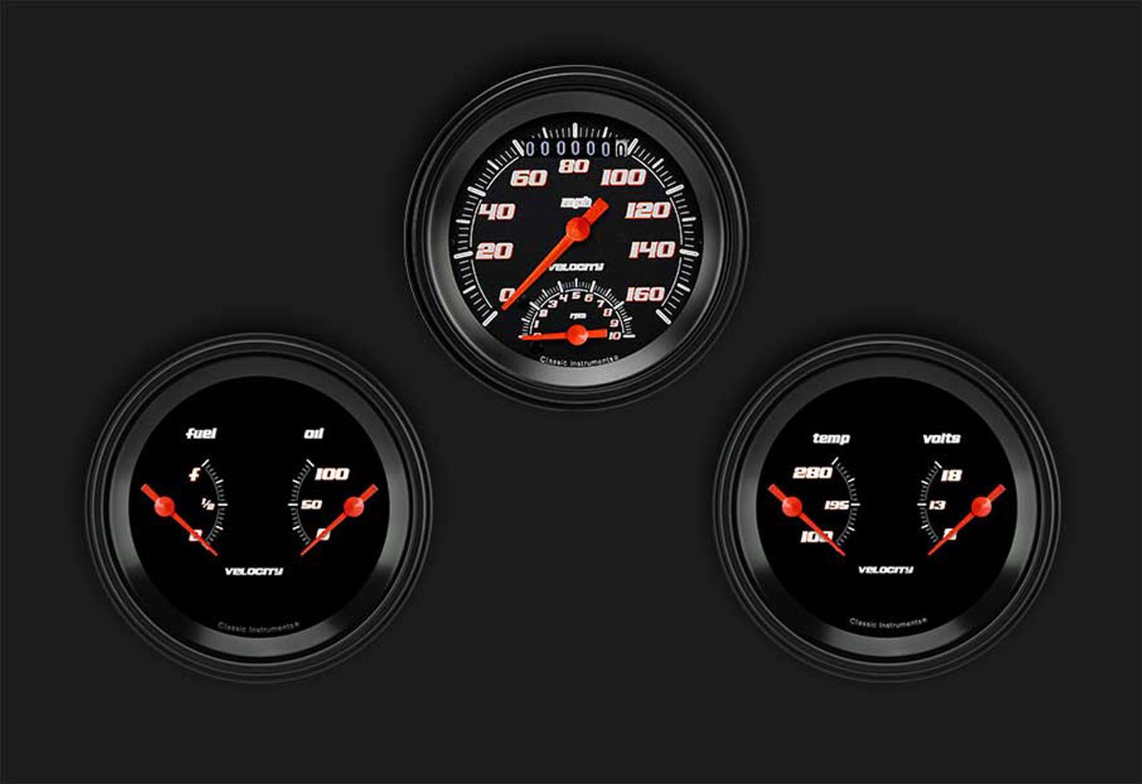 Classic Instruments Velocity Black Series Gauge Sets VS34BBLF