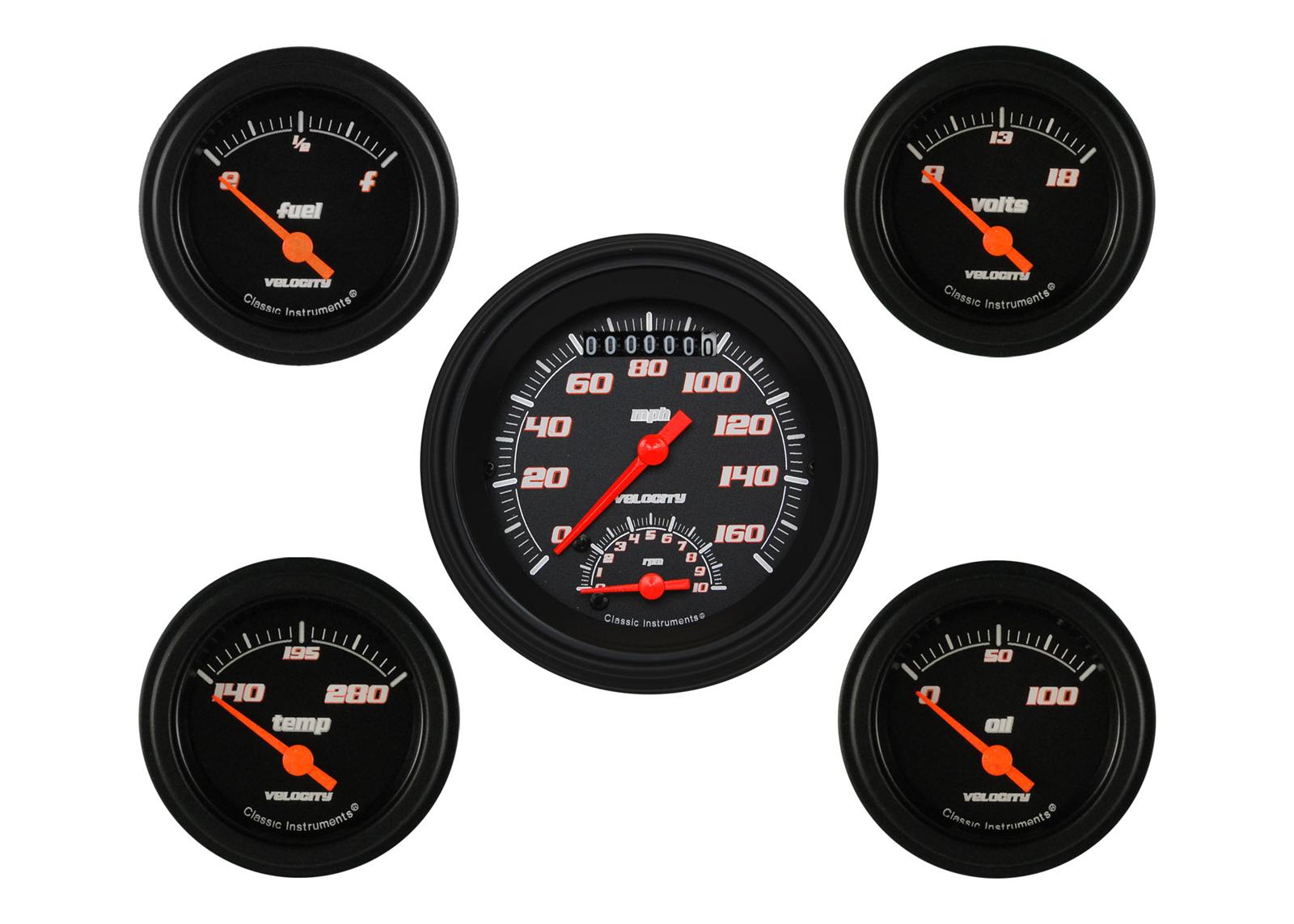 Classic Instruments Velocity Series Gauge Sets VS35BBLF