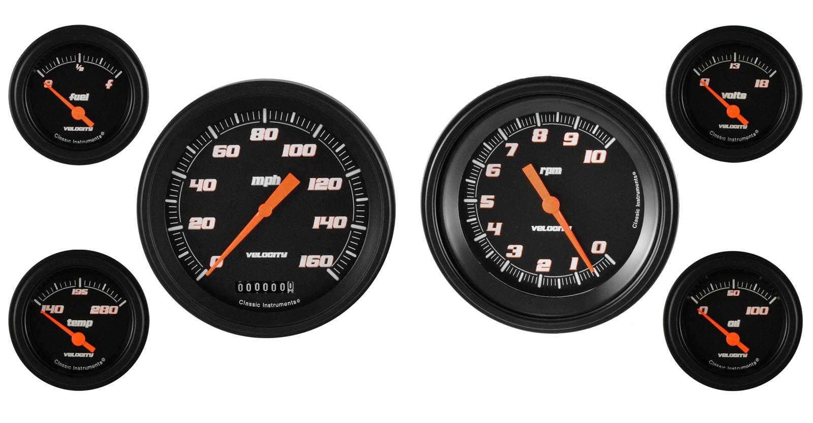 Classic Instruments Velocity Series Gauge Sets VS51BBLF