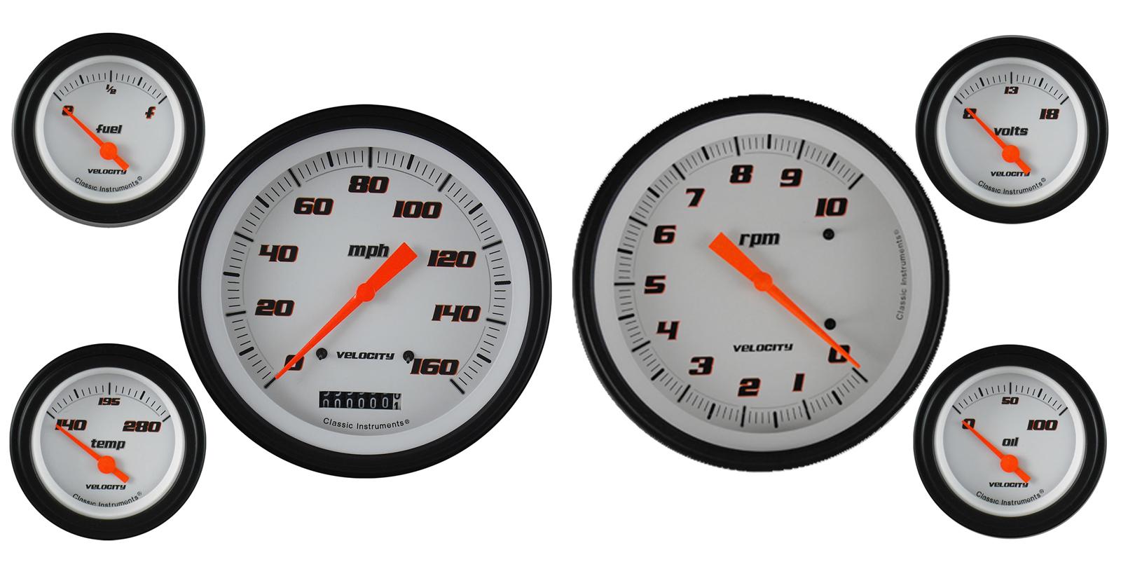 Classic Instruments Velocity Series Gauge Sets VS51WBLF