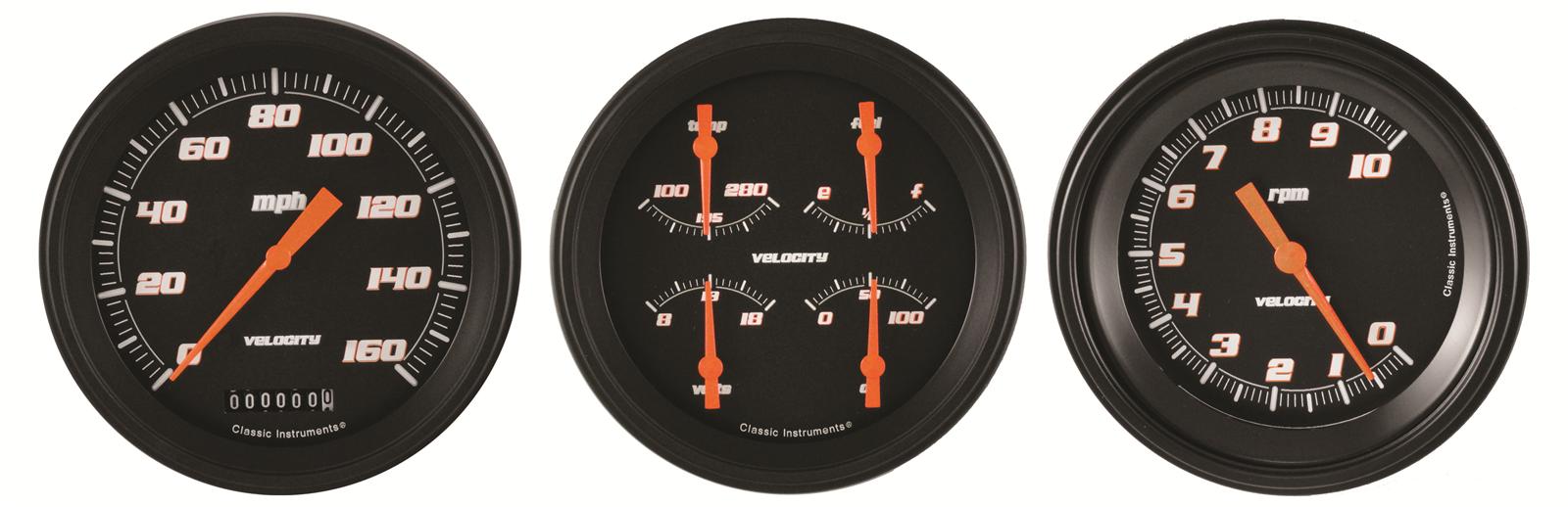 Classic Instruments Velocity Series Gauge Sets VS53BBLF
