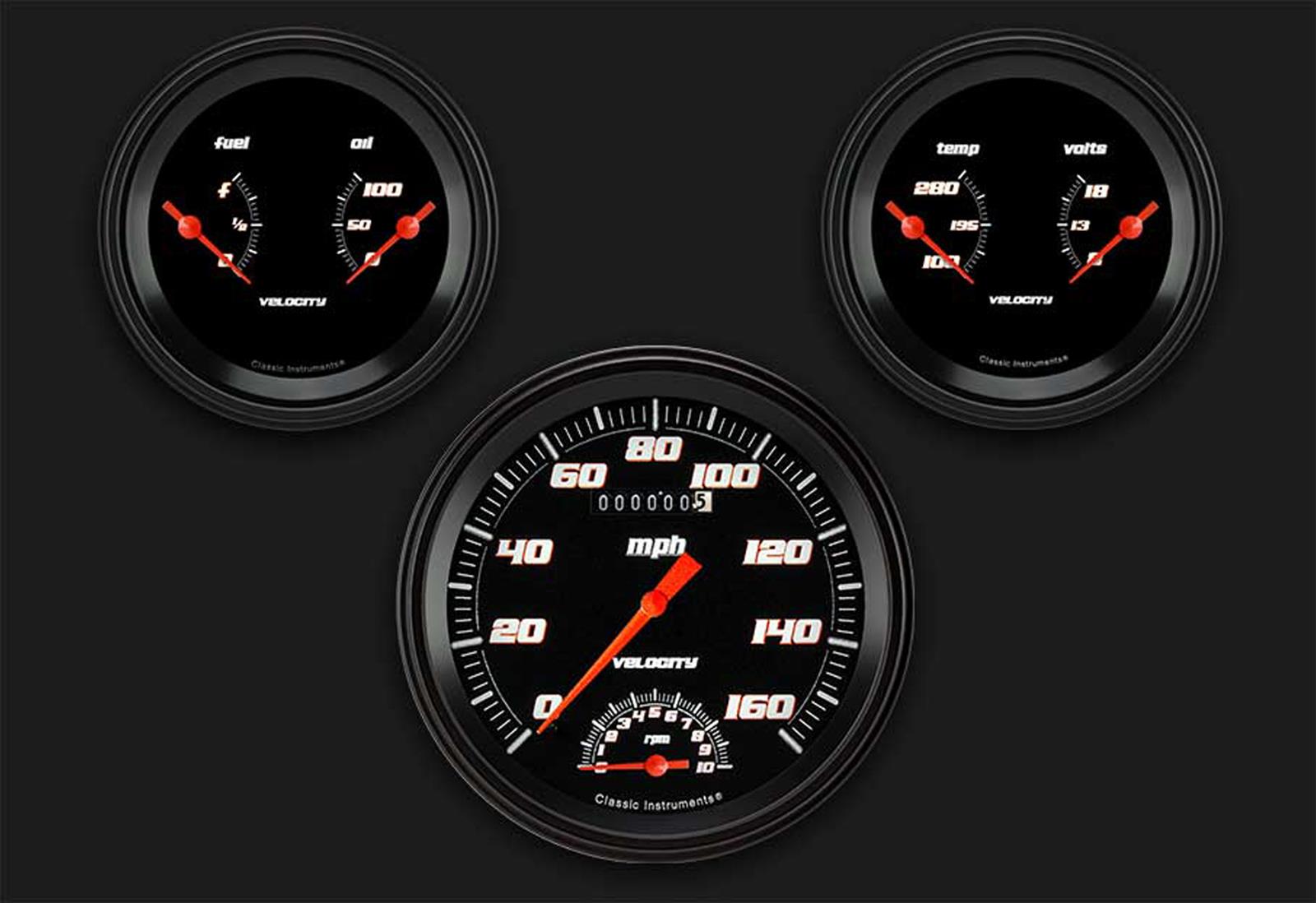 Classic Instruments Velocity Black Series Gauge Sets VS61BBLF