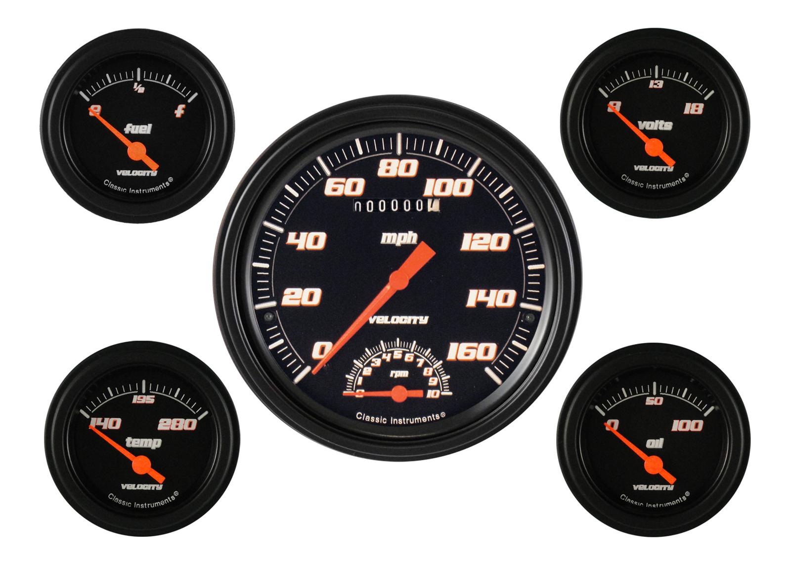 Classic Instruments Velocity Series Gauge Sets VS65BBLF