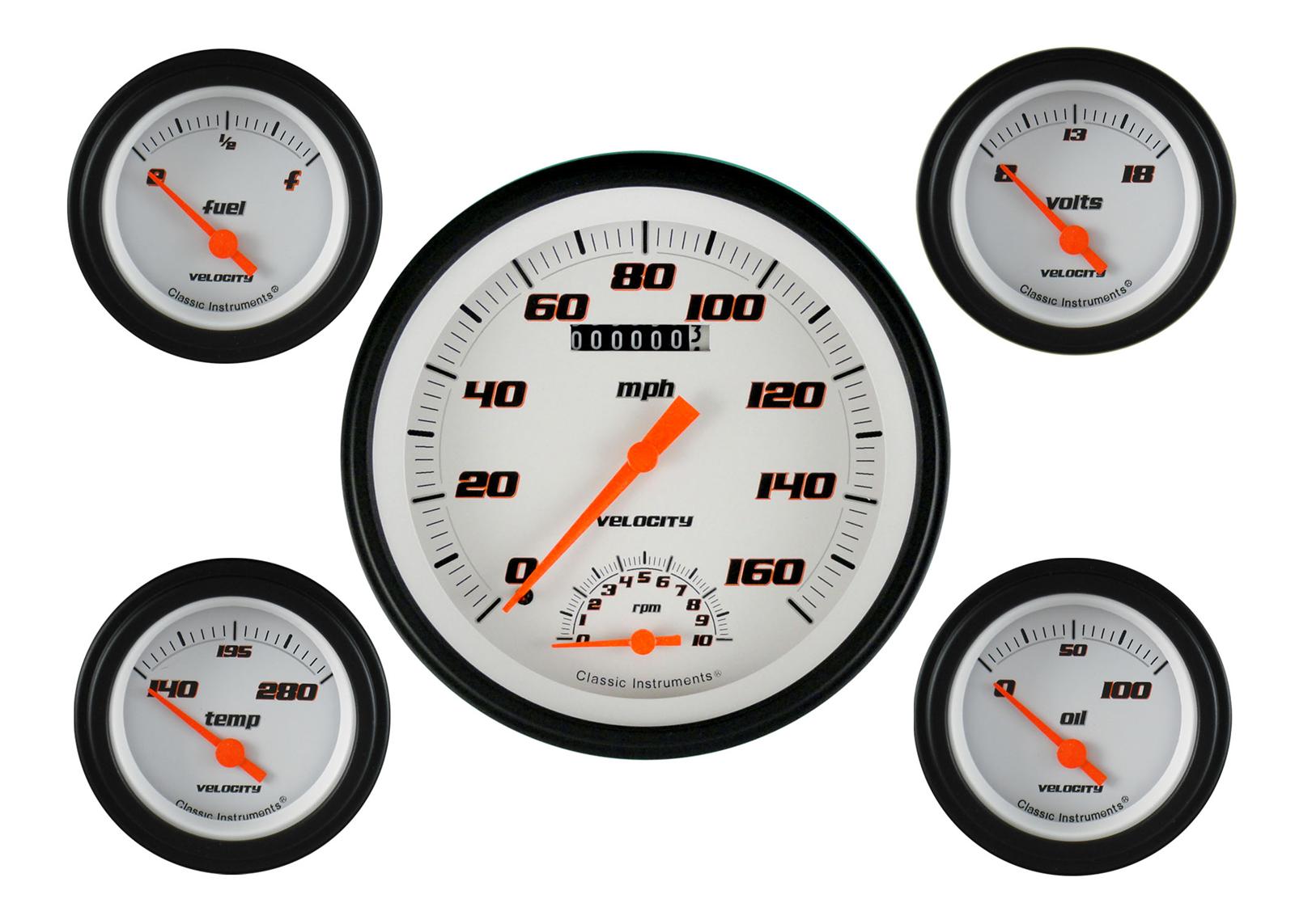 Classic Instruments Velocity Series Gauge Sets VS65WBLF