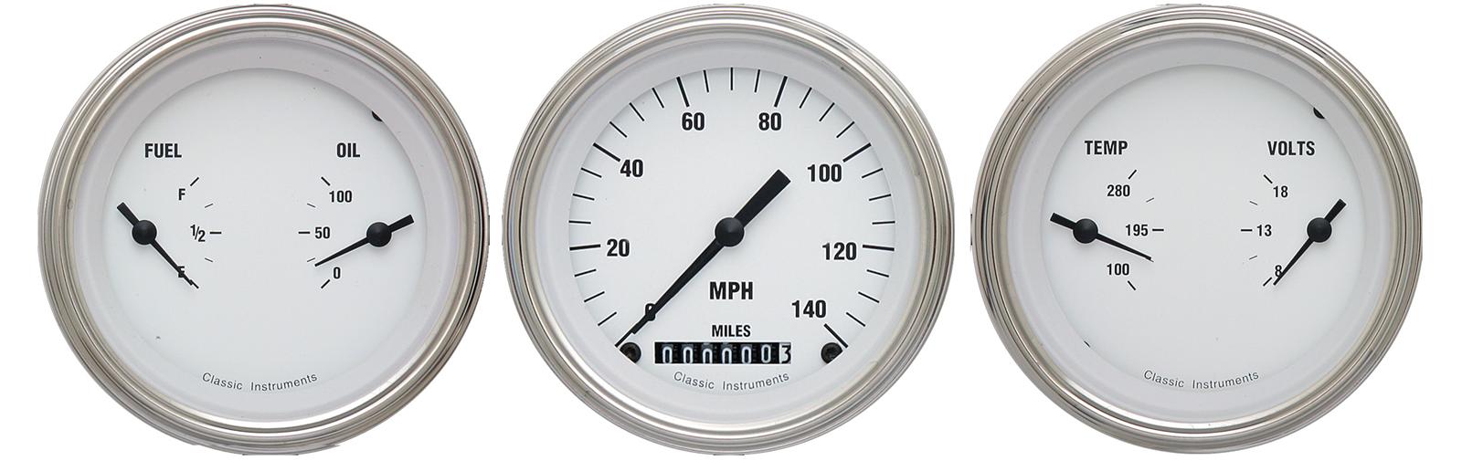 Classic Instruments White Hot Series Gauge Sets WH04SLC